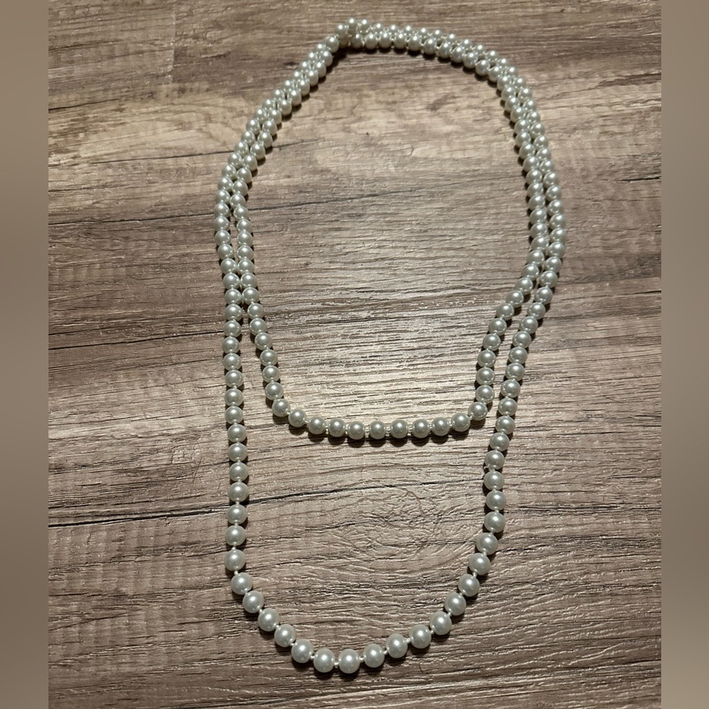 New Costume Jewelry 60” Strand of Pearls